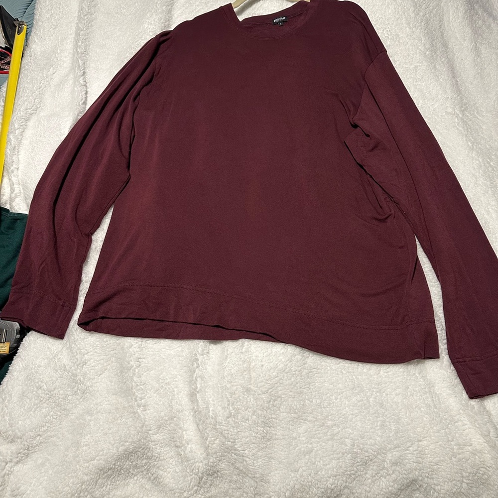 Bleusalt  Burgundy Men’s Long sleeve T-shirt and Jogger pants. - Picture 4 of 15